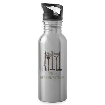 Rechenzentrum Gärtner Garten Gartenarbeit - Trinkflasche mit integriertem Trinkhalm - Lightsilver - Rechts