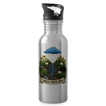 SWALE CHECK CREW Pflanzen - Trinkflasche mit integriertem Trinkhalm - Lightsilver - Rechts