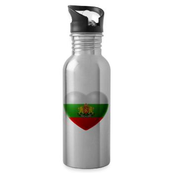 Herz (Bulgarie) - Gourde avec paille intégrée - argent clair - Droite