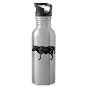 Rind-Skelett - Trinkflasche mit integriertem Trinkhalm - Lightsilver - Rechts