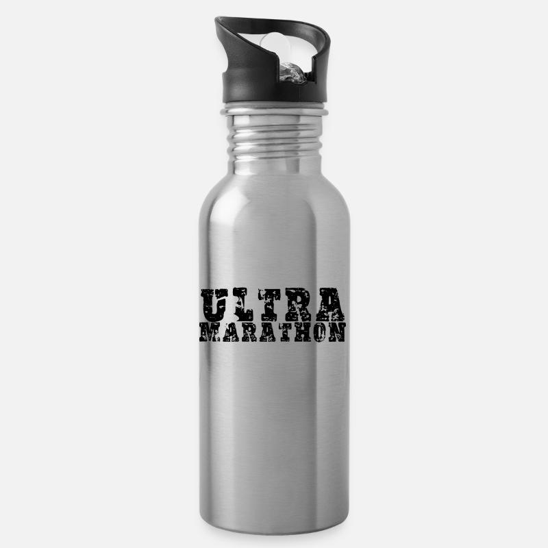 Ultramarathon - Trinkflasche mit integriertem Trinkhalm - Lightsilver