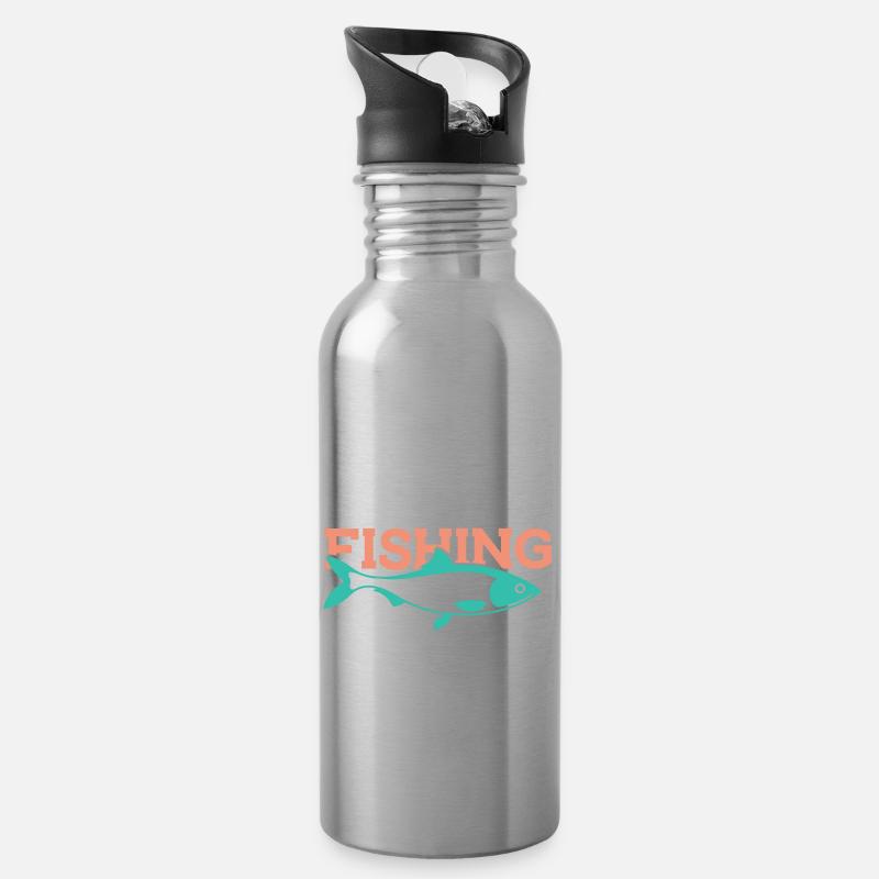 Angel Vater und Sohn - Trinkflasche mit integriertem Trinkhalm - Lightsilver