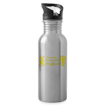 Vogtland autonom Bergrepublik Löwe Greif Sachsen - Trinkflasche mit integriertem Trinkhalm - Lightsilver - Rechts