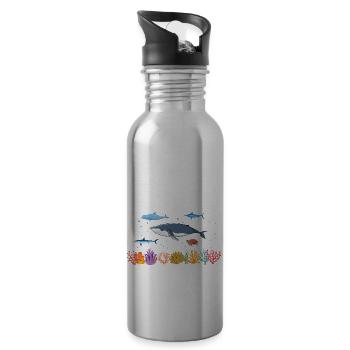 Future Zooologist Zooology Marine Biologist Sea - Water bottle with straw - silver - Right