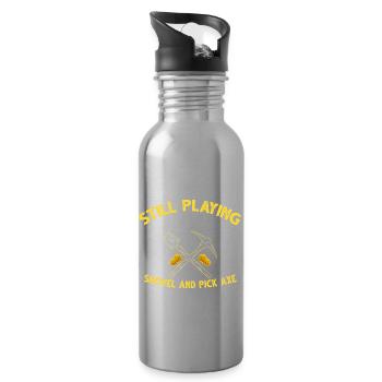 Chercheurs d'or Panning Gold Gold Mining Designs - Gourde avec paille intégrée - argent clair - Droite