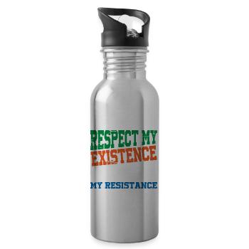 Respect My Existence Or Expect My Resistance 14 - Trinkflasche mit integriertem Trinkhalm - Lightsilver - Rechts