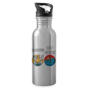 Katzen Krallen Schneiden Maniküre - Trinkflasche mit integriertem Trinkhalm - Lightsilver - Rechts