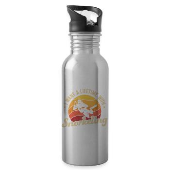 I Want A Lifetime With Snorkeling Scuba Diver Snor - Trinkflasche mit integriertem Trinkhalm - Lightsilver - Rechts
