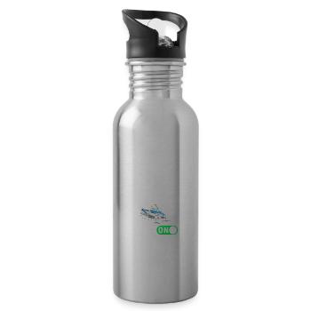 Snowmobiler and snowmobile design - Water bottle with straw - silver - Right