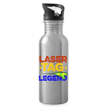 Most Valuable Lasertag Legend Lasergame Lasertag P - Trinkflasche mit integriertem Trinkhalm - Lightsilver - Rechts