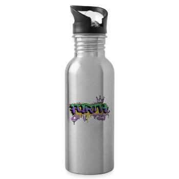 Fürth Deutschland Stadt Graffiti Spray Sprayer - Trinkflasche mit integriertem Trinkhalm - Lightsilver - Rechts