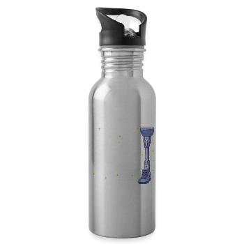Ask me about Leg Farts | Prosthetic Leg - Trinkflasche mit integriertem Trinkhalm - Lightsilver - Rechts