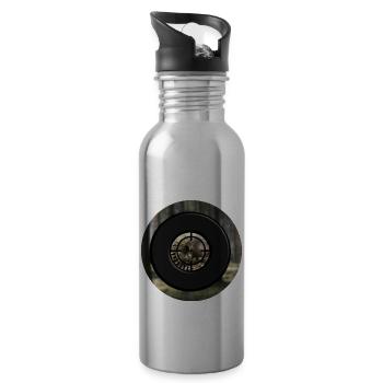 A boar through the scope - Water bottle with straw - silver - Right