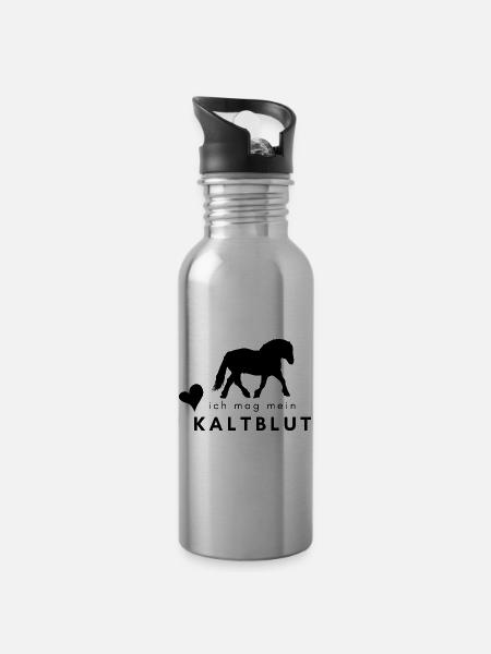 Kaltblut - Trinkflasche mit integriertem Trinkhalm - Lightsilver