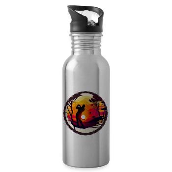 Golf ist für viele Menschen eine Leidenschaft - Trinkflasche mit integriertem Trinkhalm - Lightsilver - Rechts