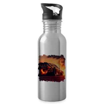 Beschleunigungsrennen ist ein Motorsport - Trinkflasche mit integriertem Trinkhalm - Lightsilver - Rechts