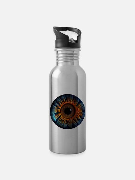 Eine Iris als biometrisches Identifikationssystem - Trinkflasche mit integriertem Trinkhalm - Lightsilver