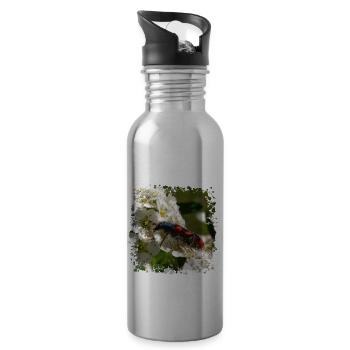 The bee beetle or beewolf is a predatory insect - Water bottle with straw - silver - Right