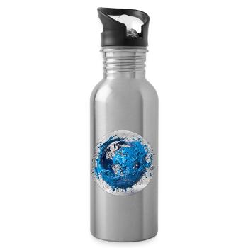 Save the blue planet before it's too late - Water bottle with straw - silver - Right