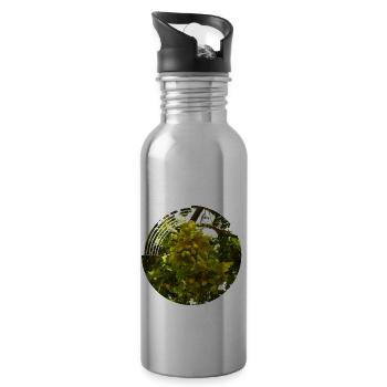Im Herbst fallen Eicheln von den Bäumen - Trinkflasche mit integriertem Trinkhalm - Lightsilver - Rechts