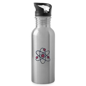 Wissenschaft Science Physik Proton Stay Positive - Trinkflasche mit integriertem Trinkhalm - Lightsilver - Rechts