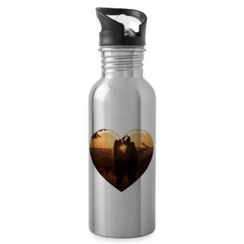 Lieben und geliebt werden sind wunderbare Gefühle - Trinkflasche mit integriertem Trinkhalm - Lightsilver - Rechts