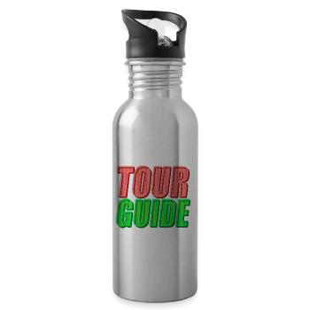 Tour Guide | Entdecke die Welt mit Stil - Trinkflasche mit integriertem Trinkhalm - Lightsilver - Rechts