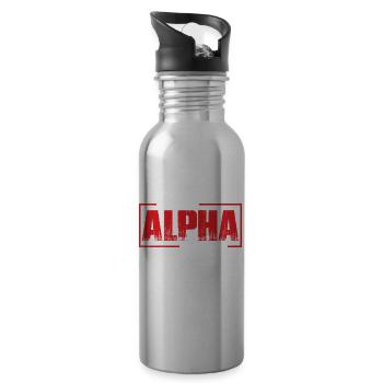 Oui, je suis l’alpha dans cette pièce 30 - Gourde avec paille intégrée - argent clair - Droite