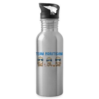 Team Bräutigam Wir Eskalieren Bis Zum Schluss - Trinkflasche mit integriertem Trinkhalm - Lightsilver - Rechts