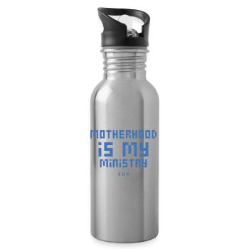 Mom Life Mom Motherhood Is My Ministry - Water bottle with straw - silver - Right