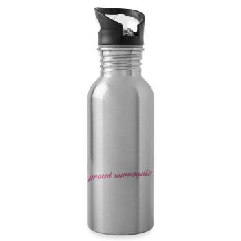 pregnant with a purpose proud surrogate Design - Water bottle with straw - silver - Right