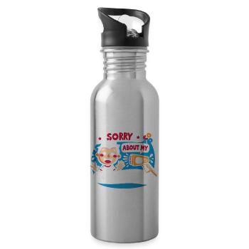 Sorry About My Husband 5 - Trinkflasche mit integriertem Trinkhalm - Lightsilver - Rechts