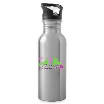 Cologne Skyline City Germany Cologne Graffiti - Water bottle with straw - silver - Right