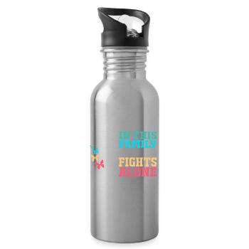Hirnschlag Schlaganfall - Trinkflasche mit integriertem Trinkhalm - Lightsilver - Rechts