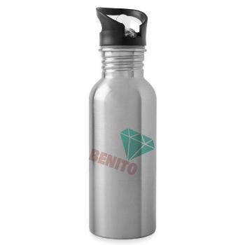 Geschenk für Benito - Trinkflasche mit integriertem Trinkhalm - Lightsilver - Rechts