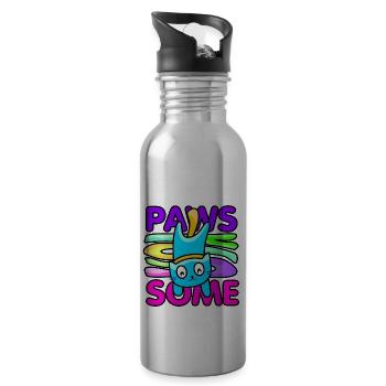Cute cat colorful - Water bottle with straw - silver - Right