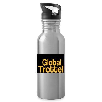 Global Trottel Flache Erde Erde Flacherdler Shirt - Trinkflasche mit integriertem Trinkhalm - Lightsilver - Rechts