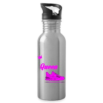 Jogging Running Runner Funny Sayings Gift 7 - Water bottle with straw - silver - Right