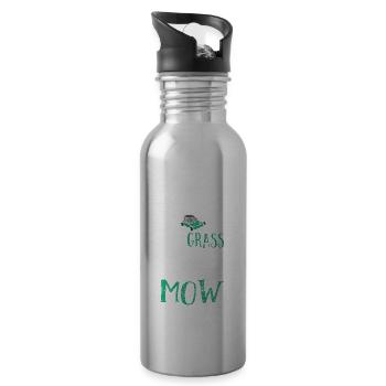 Rasenmähen - Trinkflasche mit integriertem Trinkhalm - Lightsilver - Rechts