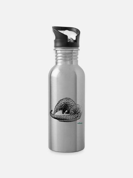 pangolin - Water bottle with straw - silver