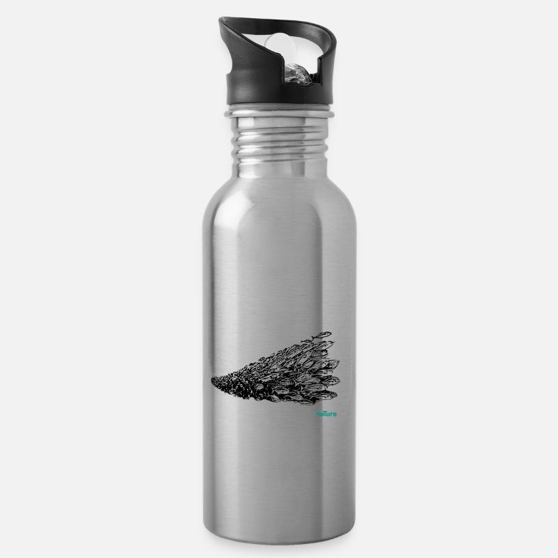 Fishes - Water bottle with straw - silver