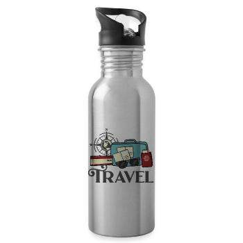Vacation travel - Water bottle with straw - silver - Right