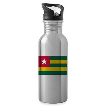 Togo Togo togoesian flag flag - Water bottle with straw - silver - Right
