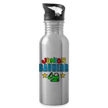 Junior Bauherr - Trinkflasche mit integriertem Trinkhalm - Lightsilver - Rechts