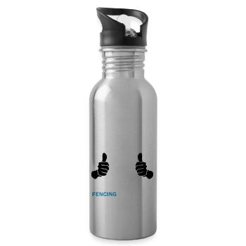 Ich würde jetzt lieber FECHTEN - Trinkflasche mit integriertem Trinkhalm - Lightsilver - Rechts