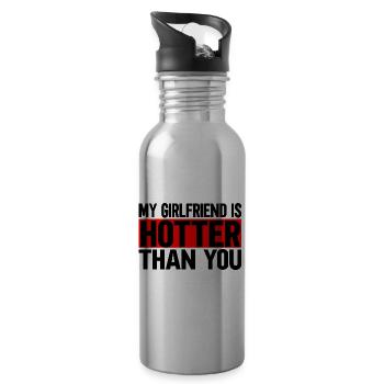 Girlfriend Couple Dear Couple Gift - Water bottle with straw - silver - Right