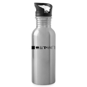 Gymnastics is art - Water bottle with straw - silver - Right