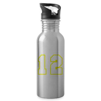 12 Zahl symbol - Trinkflasche mit integriertem Trinkhalm - Lightsilver - Rechts