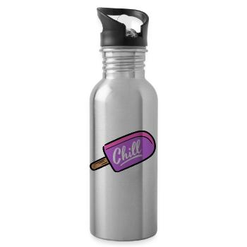 Eiscreme Chill - Trinkflasche mit integriertem Trinkhalm - Lightsilver - Rechts