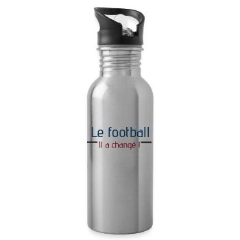Le football il a changé ! - Gourde avec paille intégrée - argent clair - Droite